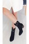 Black Color Stone Detailed Thick Heel 36-37-38-39-40 Size Women's Cowboy Boots - 5
