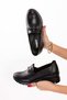 Women's Genuine Leather Anatomical Sole Buckle Casual Shoes pyt.6210 Black - 6