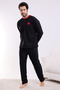 Flkn 7202 Fleece Winter Men's Home Pajama Set Sleeping Set - 4