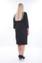 Women's V-Neck Jewelled Stripe Detailed Straight Midi Plus Size Dress - 5