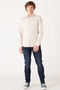 Regular Fit Regular Cut 100% Cotton Velvet Off White Long Sleeve Shirt - 5