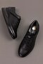 Genuine Leather Anatomical Sole Comfortable Rubber Laced Shoes elnr.5806 Black - 8