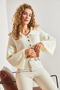 Women's Ecru Polo Collar Buttoned Cardigan 40991039 - 4