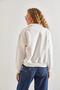 Women's White Printed Three Thread Ribbed Sweatshirt 40991026 - 2