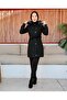 KMKKOMBIN WOMEN'S BELT DETAILED LINED INNER MINI SIZE CUSTOM SPOON COAT - 2