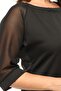 Plus Size Round Neck Chiffon Sleeve Atlas Dress - 4