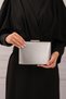 Women's Silver Fabric Evening Dress Clutch Portfolio Bag - 5