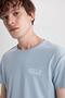 Regular Fit Crew Neck Back Printed Short Sleeve T-Shirt B3810ax23hs - 5