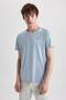 Regular Fit Crew Neck Back Printed Short Sleeve T-Shirt B3810ax23hs - 3