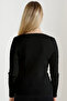 Women's Black Square Collar Knitwear Sweater - 4