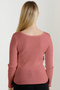 Women's Dusty Rose Boat Neck Knitwear Sweater - 4