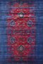 Blue Burgundy Themed Traditional Motif Patterned Vintage Decorative Carpet 1678