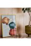 Gold Metal Framed Collage Drawing Abstract Theme Unbreakable Glass Painting - 2