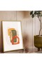 Gold Metal Framed Abstract Theme Modern Drawing Unbreakable Glass Painting - 2