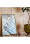 Unbreakable Glass Painting with White Feather in Gold Metal Frame - 2