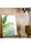 Modern Drawing Abstract Theme Unbreakable Glass Painting with Gold Metal Frame - 2