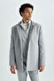 Slim Fit Cashmere Coat Parka Slim Fit Stand Collar Buttoned Pocketed Lined N5811Az23Au - 6