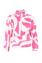 Fuchsia Thick Fleece Patterned Zip-Up Mock Neck Long Sleeve Knit Sweatshirt TWOAW24SW00045 - 6