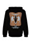 Black Hooded Back Printed Sweatshirt - Regular Fit TMNAW24SW00194 - 7
