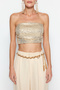 Beige Crop Sequin Bustier TPRAW24BS00033 - 4