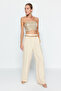 Beige Crop Sequin Bustier TPRAW24BS00033 - 3