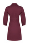 Bordo Düğmeli Kemerli Kısa / Mini Dokuma Gömlek Elbise TWOAW20EL1156 - 8