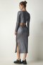 Women's Gray Sparkling Corduroy Crop Skirt Set MC00243 - 8