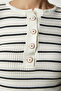Women's Ecru Stylish Buttoned Ribbed Knitwear Sweater DD01266 - 5