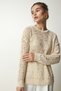 Women's Cream Stylish Pearl Detailed Curved Knit Sweater PF00025 - 6