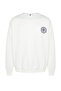 Ecru Oversize/Wide Cut Floral Embroidered Fleece Lined/Warm Sweatshirt Tmnaw24Sw00012 - 7