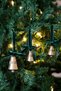 X Den.interiors Christmas Tree Decoration Set 3-Piece Gold Color Bell Tree Ornament with Velvet Ribbon