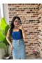 Sweet Blue Skirt Front Slit Skirt - 2