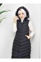 WOMEN'S LONG FRONT ZIP HOODED INFLATABLE VEST