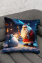 New Year's Themed Santa Claus and Snowman Photo Digital Printed Decorative Throw Pillow - Pillow Case - 3