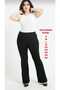 Women's Black Plus Size High Waist Flare Scuba Diving Fabric Tights