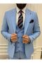 Men's Suit Swallow Collar Italian Cut Slim Fit Jacket Vest Pants - 2