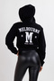 Women's Black Hooded Melbourne Back Printed Crop Sweat - 4
