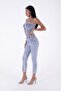 High Waisted Mom Women's Jeans with Extra Stitching on the Front and Slit on the Legs Pockets Snow Light Blue - 5