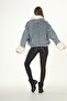 Short Denim Coat with White Fur Detail - 4