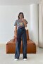 Bala Women's Smoked Lycra Wide Leg Jeans Loose Wide Leg Anthracite Jeans - 3