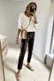 Drawstring Waist Knee-Stitch Detail Leather Pants - 2