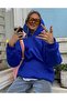 3 Yarn Combed Unisex Butterfly Printed Oversize Sweatshirt - 2
