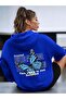 3 Yarn Combed Unisex Butterfly Printed Oversize Sweatshirt
