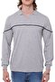 Long Sleeve T-Shirt Combed Cotton Polo Collar 100% Cotton Gray Melange Men - 2