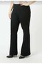 Plus Size Women's Black High Waist Diving Fabric Flared Leg Tights - 3