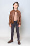 Kids Boy's Judge Collar Faux Leather Coat