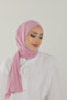 Candy Pink Luxury Combed Cotton Shawl - Women's Hijab Jersey Hijab Lycra Shawl - 4