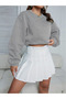 Gray Crew Neck Basic Oversize Sweatshirt - 4