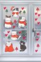 Christmas Cute Cats New Year Cats Glass Door Wall Sticker Set, Christmas Ornament - 4