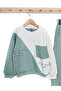 Girl's Cotton Knitted Fabric Long Sleeve Tracksuit Set for Age 7-10 - 2